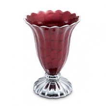 Sandcast by hand and hand-painted with a specially colored enamel that's mixed with crushed mother of pearl, this vase from Julia Knight adds a luxe touch to any decor. Sandcast by hand and hand-painted with a specially colored enamel that's mixed with crushed mother of pearl, this vase from Julia Knight adds a luxe touch to any decor.