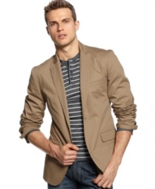 A cord classic. Throw on this lightweight corduroy blazer from DKNY Jeans to pull together a throwback look. A cord classic. Throw on this lightweight corduroy blazer from DKNY Jeans to pull together a throwback look.