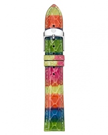 Embrace color with Michele's multi-hued genuine snakeskin watch strap.