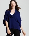 A trend-right boxy shape and flattering cowl neckline make this Eileen Fisher wool top effortlessly chic.