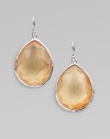 From the Wonderland Collection. A graceful, faceted teardrop-shaped doublet, the warm color of golden honey, combines color-backed mother-of-pearl layered with clear quartz in an elegantly simple sterling silver setting.Mother-of-pearl and clear quartzSterling silverLength, about 1¾Ear wireImported