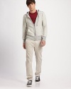 A weekend-wear essential, in soft cotton with ribbed knit cuffs and hem.Zip frontAttached drawstring hoodRibbed cuffs and hemCottonMachine washImported