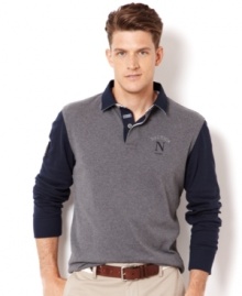 This long-sleeved rugby from Nautica adds some classic varsity-inspired style to your fall look.