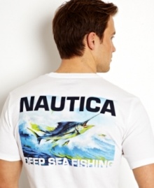 Reel in some big game style with this surf-ready t-shirt from Nautica.