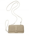 Perfect for travel or a night on the town, this zip-around design is a stylish way to store your necessities. Wear it as either a wristlet or a crossbody for a fabulously organized look you'll use time and time again.