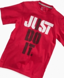Get him some simple sporty style that says it all with this tee from Nike. Get him some simple sporty style that says it all with this tee from Nike.
