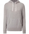 Stylish sweatshirt in fine light grey cotton blend - A rugged and cool look from American sportswear maestro Ralph Lauren - Super-soft, machine washable material, slimmer cut - Drawstring hood, long sleeves with elbow patches - Oversize pouch pocket - An ideal modern basic for sports and leisure - Pair with denim, chinos, cords and any athletic pants