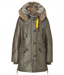 Whether youre hitting the city or the slopes this season, Parajumperss sage down parka is a sporty-luxe cold-weather essential - Water- and wind-resistant outer has an elegant, light sheen - Slim cut style hits mid-thigh - Full zip and supplementary button placket - Elbow patches and decorative contrast yellow trim - Raccoon-trimmed hood features a rabbit lining - Two vertical flap pockets at chest, two oversize flap pockets at hips and single skinny pocket with drawstring - Fashionable and functional, a stylish must for all casual winter looks Whether youre hitting the city or the slopes this season, Parajumperss sage down parka is a sporty-luxe cold-weather essential - Water- and wind-resistant outer has an elegant, light sheen - Slim cut style hits mid-thigh - Full zip and supplementary button placket - Elbow patches and decorative contrast yellow trim - Raccoon-trimmed hood features a rabbit lining - Two vertical flap pockets at chest, two oversize flap pockets at hips and single skinny pocket with drawstring - Fashionable and functional, a stylish must for all casual winter looks