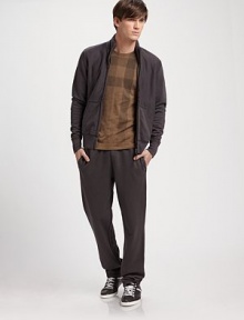 EXCLUSIVELY AT SAKS. Update your weekend wardrobe from casual to cool in this garment-dyed cotton, full-zip sweatshirt with leather applique.Zip frontKangaroo pocketsCottonMachine washImported EXCLUSIVELY AT SAKS. Update your weekend wardrobe from casual to cool in this garment-dyed cotton, full-zip sweatshirt with leather applique.Zip frontKangaroo pocketsCottonMachine washImported