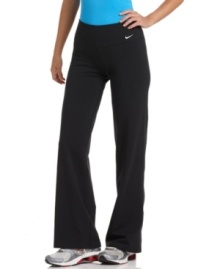 Nike's classic bootcut athletic pants are made of a soft cotton-blend knit fabric. Signature Dri-Fit technology ensures a cool workout! Nike's classic bootcut athletic pants are made of a soft cotton-blend knit fabric. Signature Dri-Fit technology ensures a cool workout!