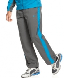 Set a steady pace of style and comfort with these Dri-Fit track pants from Nike. Set a steady pace of style and comfort with these Dri-Fit track pants from Nike.