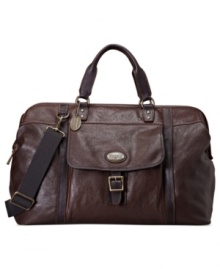 Elevate your travel look with this refined duffle from Fossil.