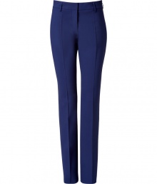 Bring high style to your workweek chic with these flattering wool-blend pants from Piazza Sempione - Flat front, belt loops, off-seam pockets, back welt pockets with buttons, straight leg with creasing - Wear with a silk blouse or V-neck pullover and embellished ballet flats