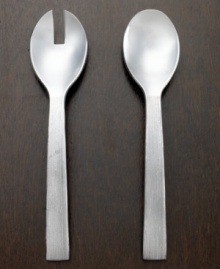 Redefining sophistication, Vera Wang marries modern geometry and classic elegance with the Vesta 2-piece salad serving set. Simple shapes and traditional ribbing detail combine for a unique, segmented pattern. Redefining sophistication, Vera Wang marries modern geometry and classic elegance with the Vesta 2-piece salad serving set. Simple shapes and traditional ribbing detail combine for a unique, segmented pattern.