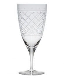 An intricate bias check pattern on crystal adds sparkling sophistication to an elegant evening. An intricate bias check pattern on crystal adds sparkling sophistication to an elegant evening.