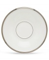 Beautiful in its simplicity, this dinnerware collection features a timeless, elegant design. The pristine white bone china is accented by a single, shimmering band of platinum. The understated beauty will add a refined sophistication to your dining experience for years to come. Qualifies for Rebate
