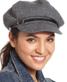 Here's the scoop: this adorable newsboy from Nine West is the perfect accent to your everyday ensemble. Features a croc-embossed faux-leather band for an undecidedly laid-back look. Here's the scoop: this adorable newsboy from Nine West is the perfect accent to your everyday ensemble. Features a croc-embossed faux-leather band for an undecidedly laid-back look.