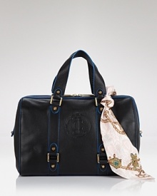 Sporty style meets cool sophistication. This leather satchel from Juicy Couture works an athletic-inspired vibe with it's ultra-round shape but manages to be perfectly polished too. Sporty style meets cool sophistication. This leather satchel from Juicy Couture works an athletic-inspired vibe with it's ultra-round shape but manages to be perfectly polished too.