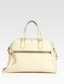 Luxurious pebbled leather in a roomy top-handle carryall with detachable strap, perfect for all your essentials.Double top handles, 6 dropDetachable adjustable shoulder strap, 11-22 dropTop zip closureOne outside zip pocketOne inside zip pocketTwo inside open pocketsFully lined15¼W X 11H X 4¼DImported Luxurious pebbled leather in a roomy top-handle carryall with detachable strap, perfect for all your essentials.Double top handles, 6 dropDetachable adjustable shoulder strap, 11-22 dropTop zip closureOne outside zip pocketOne inside zip pocketTwo inside open pocketsFully lined15¼W X 11H X 4¼DImported