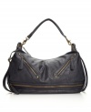 Angled goldtone zip pockets and a length-emphasizing decorative zip along the bottom of the New York Lara Hobo Bag add shine to its autumn-perfect hues.