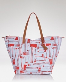 Hit print with this sturdy jute tote from Loquita. Styled for bold practicality, it's the perfect on-the-go piece for the girl with loads to do and more to carry. Hit print with this sturdy jute tote from Loquita. Styled for bold practicality, it's the perfect on-the-go piece for the girl with loads to do and more to carry.