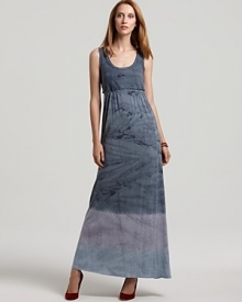 The modern tie-dye print shifts from dark to light in this must-have Nola Z maxi dress.