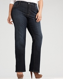 Edgy nailhead-embellished pockets and a contoured bootcut silhouette lend statement style to this pair of Not Your Daughter's Jeans denim. Edgy nailhead-embellished pockets and a contoured bootcut silhouette lend statement style to this pair of Not Your Daughter's Jeans denim.