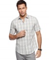 An authoritative and confident look paired with classic plaid make this great for backyard barbecues this summer.