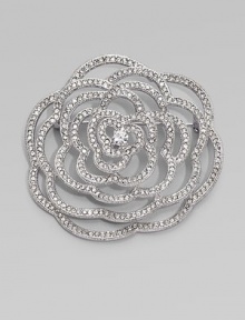 EXCLUSIVELY AT SAKS. A perfect rose, abstractly recreated in lacy layers of faceted crystal with a sparkling cubic zirconia center. Cubic zirconia and crystal Rhodium plated Diameter, about 2 Pin backing with foldover clasp Imported EXCLUSIVELY AT SAKS. A perfect rose, abstractly recreated in lacy layers of faceted crystal with a sparkling cubic zirconia center. Cubic zirconia and crystal Rhodium plated Diameter, about 2 Pin backing with foldover clasp Imported