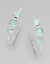 EXCLUSIVELY AT SAKS. From the Wonderland Collection. Three graceful ovals of faceted crystal with aqua accents, set in polished sterling silver.Crystal and clear quartz Sterling silver Diameter, about 1½ Post back Imported