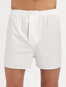 A simple solid lounge short for a true gentleman of style, shaped in lightweight, breathable cotton.Elastic waistbandAdjustable button-flyInseam, about 4CottonMachine washImported A simple solid lounge short for a true gentleman of style, shaped in lightweight, breathable cotton.Elastic waistbandAdjustable button-flyInseam, about 4CottonMachine washImported