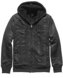 Rev up your ordinary hoodie collection with the graphic treatment and faux-sherpa lining of this style from Hurley. Rev up your ordinary hoodie collection with the graphic treatment and faux-sherpa lining of this style from Hurley.
