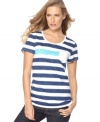 Springy stripes: Punch up casual days with this striped tee from Style&co. Sport! Pair it with jeans for everyday style that stays chic.