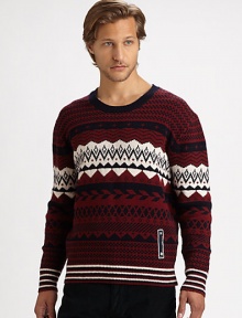 A perfectly designed jacquard pattern defines this crewneck pullover, shaped in a superior wool blend.Crewneck80% wool/20% polyamideDry cleanImported A perfectly designed jacquard pattern defines this crewneck pullover, shaped in a superior wool blend.Crewneck80% wool/20% polyamideDry cleanImported