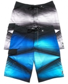 Get graphic. Whether you're hitting the beach or the streets, these Hurley board shorts turn the volume up on your sweet surfer style. Get graphic. Whether you're hitting the beach or the streets, these Hurley board shorts turn the volume up on your sweet surfer style.