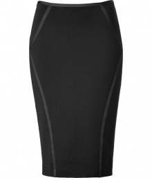 Ultra-luxe pencil skirt from Donna Karan - This sleek skirt adds a subtle sultry vibe to your cocktail look - Figure-hugging silhouette, stylish seaming detail, hidden back zip closure - Wear with patterned tights, a sequin embellished top, and sky-high heels Ultra-luxe pencil skirt from Donna Karan - This sleek skirt adds a subtle sultry vibe to your cocktail look - Figure-hugging silhouette, stylish seaming detail, hidden back zip closure - Wear with patterned tights, a sequin embellished top, and sky-high heels