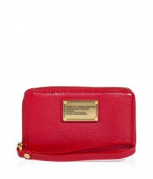 Add a shock of color to your accessories wardrobe with Marc by Marc Jacobs textured leather zip-around wallet - Front logo plaque, inside credit card slots - Cool enough to carry as a micro clutch Add a shock of color to your accessories wardrobe with Marc by Marc Jacobs textured leather zip-around wallet - Front logo plaque, inside credit card slots - Cool enough to carry as a micro clutch