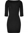 Show off your sense of styleand your assetsin this ultra-chic bandage dress from Faith Connexion - Round neck, three-quarter sleeves, figure-hugging silhouette, textured knit with figure-enhancing seaming details, mini-length - Pair with a leather jacket and platform pumps