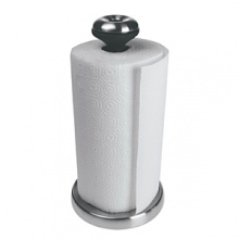 The Grip & Rip Paper Towel Holder features a unique grip-stop mechanism. Pull on a single paper towel and the entire roll rotates smoothly. To stop the movement, simply grip the handle, then tear off one sheet with ease. Each roll of paper towels is secured to the tube for smooth rotation and the non-slip base is weighted for stability. A raised edge on the base keeps paper towels from unrolling. To replace an empty roll, simply press the button and remove the top of the Holder. The Grip & Rip Paper Towel Holder features a unique grip-stop mechanism. Pull on a single paper towel and the entire roll rotates smoothly. To stop the movement, simply grip the handle, then tear off one sheet with ease. Each roll of paper towels is secured to the tube for smooth rotation and the non-slip base is weighted for stability. A raised edge on the base keeps paper towels from unrolling. To replace an empty roll, simply press the button and remove the top of the Holder.