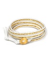 Add a touch of boho glamour to your look with this gold-embellished leather wrap bracelet from Chan Luu.