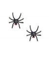 Fashionably fierce! A black spider motif has an eye-catching effect on these spooky yet stylish stud earrings from Betsey Johnson. Embellished with red and purple crystals, they're set in black plated mixed metal. Approximate drop: 9/10 inch.