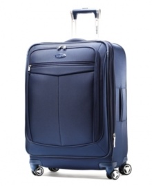 Made for travel's twists and turns with four multi-directional spinner wheels that easily mimic your movements and always follow your lead. An innovative design combines the unrivaled protection of a durable construction with a fully-stocked interior that makes organized travel a given. 10-year warranty. Qualifies for Rebate Made for travel's twists and turns with four multi-directional spinner wheels that easily mimic your movements and always follow your lead. An innovative design combines the unrivaled protection of a durable construction with a fully-stocked interior that makes organized travel a given. 10-year warranty. Qualifies for Rebate