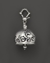 Inspired by Zen philosophy, this intricately detailed, blackened and polished sterling silver meditation bell from Paul Morelli jingles softly.