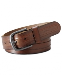 Fossil's Griffith Casual Belt: Rich leather, a bit of stitching detail, and a vintage-finish buckle add up to the kind of rugged good looks just made to be worn with denim. Fossil's Griffith Casual Belt: Rich leather, a bit of stitching detail, and a vintage-finish buckle add up to the kind of rugged good looks just made to be worn with denim.
