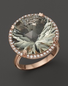 Lisa Nik 18K Rose Gold Prasiolite Diamond Ring Lisa Nik 18K Rose Gold Prasiolite Diamond Ring