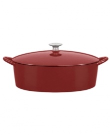 Classic good looks and outstanding performance put this covered dutch oven at the front of its class. Famed chef Mario Batali introduces the beauty of cast iron into your kitchen with a versatile addition that heats up fast, retains heat like a pro and eliminates hot spots that burn foods. The durable enameled finish requires no seasoning and is easy to clean-just pop in the dishwasher! Limited lifetime warranty. Classic good looks and outstanding performance put this covered dutch oven at the front of its class. Famed chef Mario Batali introduces the beauty of cast iron into your kitchen with a versatile addition that heats up fast, retains heat like a pro and eliminates hot spots that burn foods. The durable enameled finish requires no seasoning and is easy to clean-just pop in the dishwasher! Limited lifetime warranty.