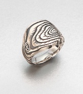 Intricate carving and textural details in sterling silver create a contemporary look that stylishly artistic.Sterling silverAbout 1 diamImported