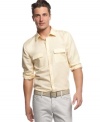 Let the light in. This linen shirt from Calvin Klein makes getting that laid back summer look a breeze.