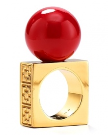 A little bit retro with a bold streak, this Trina Turk ring perfects Palm Springs-inspired style, cast in 18-karat gold plate with a resin stone. A little bit retro with a bold streak, this Trina Turk ring perfects Palm Springs-inspired style, cast in 18-karat gold plate with a resin stone.