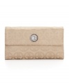 Giani Bernini's logo is woven in jacquard satin on this prettily handy trifold wallet.